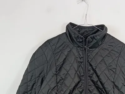 Lands' End Steppjacke Damen Gr. 42/XL Schwarz Petite Übergangsjacke Gesteppt