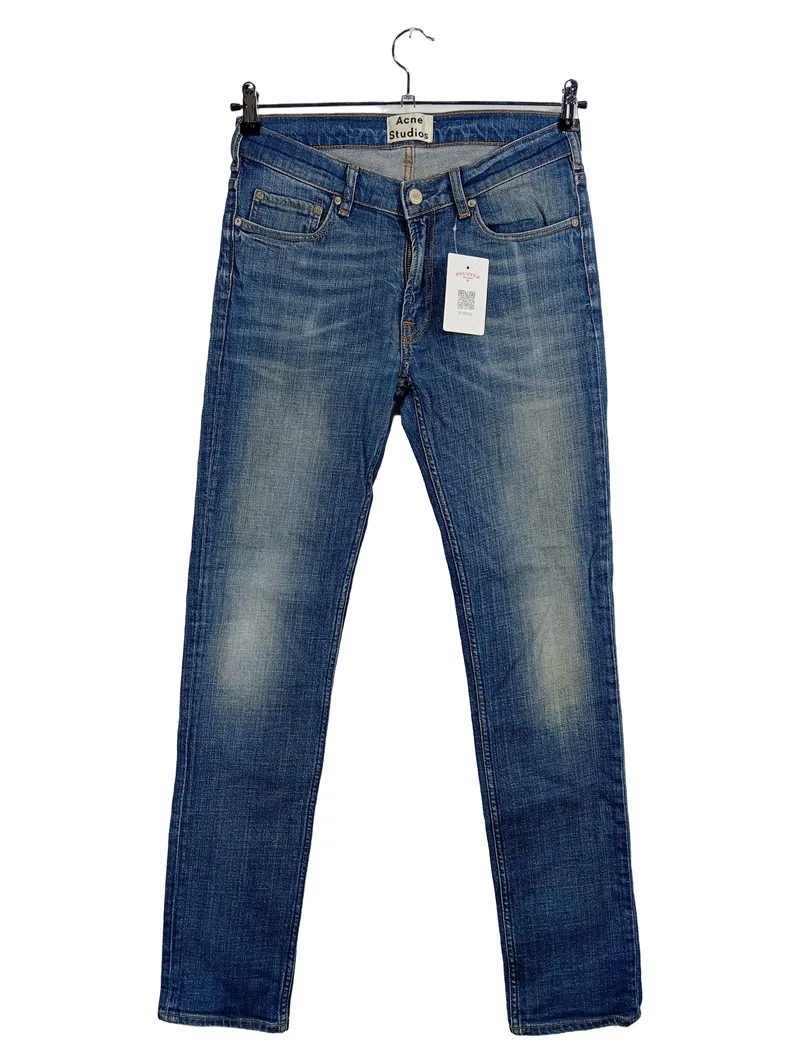 ACNE STUDIOS Jeans Herren W31/L32 Straight Leg Denim Blau Used Look 1