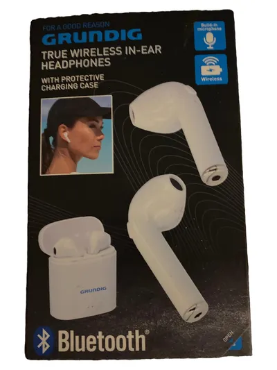 Grundig In-Ear Kopfhörer Bluetooth TWS Headset Weiß Ladecase Mikrofon
