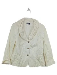 BASLER Damen Blazer Gr. 44 Beige Baumwolle Zierknöpfe Casual 1