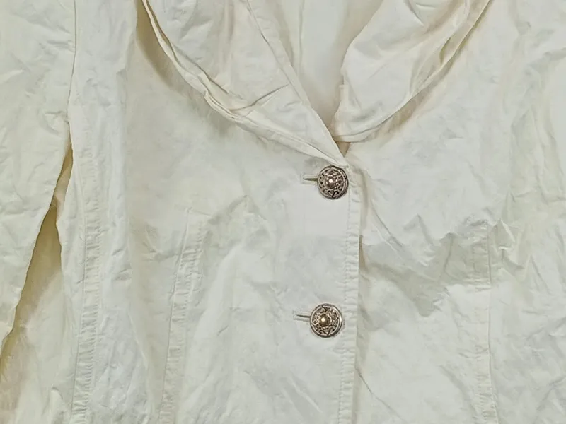 BASLER Damen Blazer Gr. 44 Beige Baumwolle Zierknöpfe Casual 3