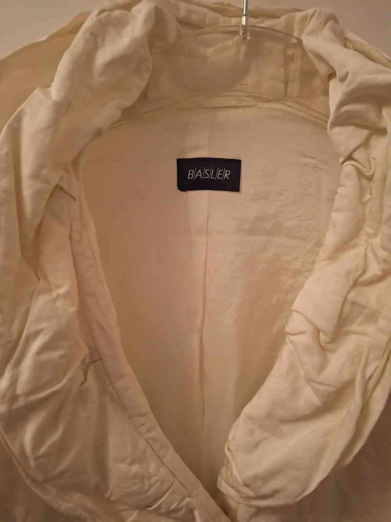 BASLER Damen Blazer Gr. 44 Beige Baumwolle Zierknöpfe Casual 5