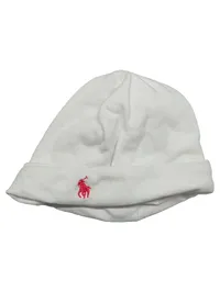 Ralph Lauren Baby Mütze Weiß 6M Baumwolle Polo Logo Beanie 1