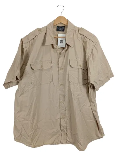 Mil-Tec Herren Kurzarmhemd Outdoor Safari Hemd Beige Gr. XXL