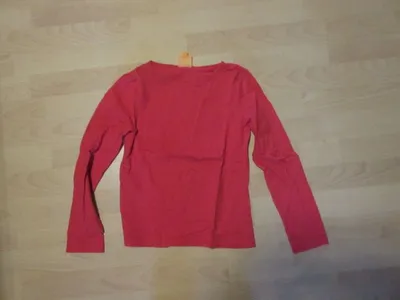 ONE BY ONE Langarmshirt Gr. 140 Rot Baumwolle Basic Shirt Kinder Uni