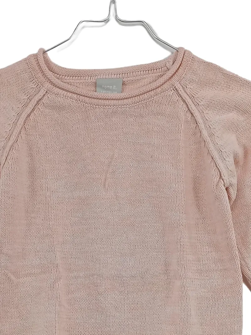 NAME IT. Pullover Strickpullover Kinder Gr. 122/128 Rosa Baumwolle Basic Langarm 2