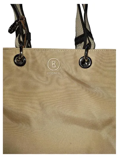 BOGNER Damen Shopper Handtasche Beige Nylon Tasche Casual