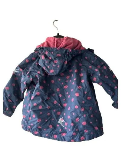 TCM Tchibo Mädchen Outdoorjacke Gr. 98 Blau Pink Punkte Fleece gefüttert