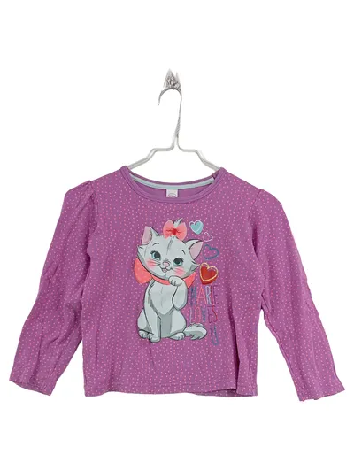 Disney Aristocats Marie Langarmshirt Mädchen Gr. 122/128 Lila Gepunktet