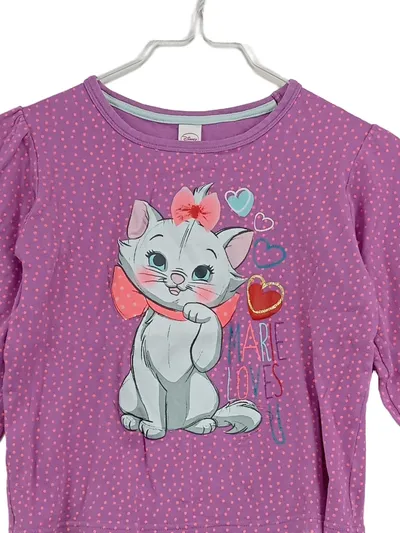 Disney Aristocats Marie Langarmshirt Mädchen Gr. 122/128 Lila Gepunktet