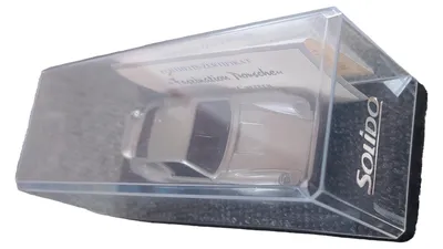 Solido 1808 Porsche Carrera Modellauto Silber 1:43 mit Vitrine