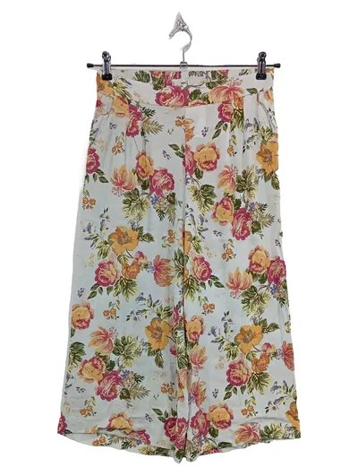 MANGO Damen Stoffhose Culotte Blumenmuster Floral W29/38 M Mehrfarbig