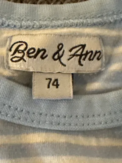 Ben & Ann Baby T-Shirt Gr. 74 Blau Gestreift Hund Motiv