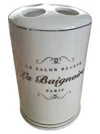 BUTLERS Keramik Zahnbürstenhalter La Baignoire Paris Bad Accessoire Weiß 1