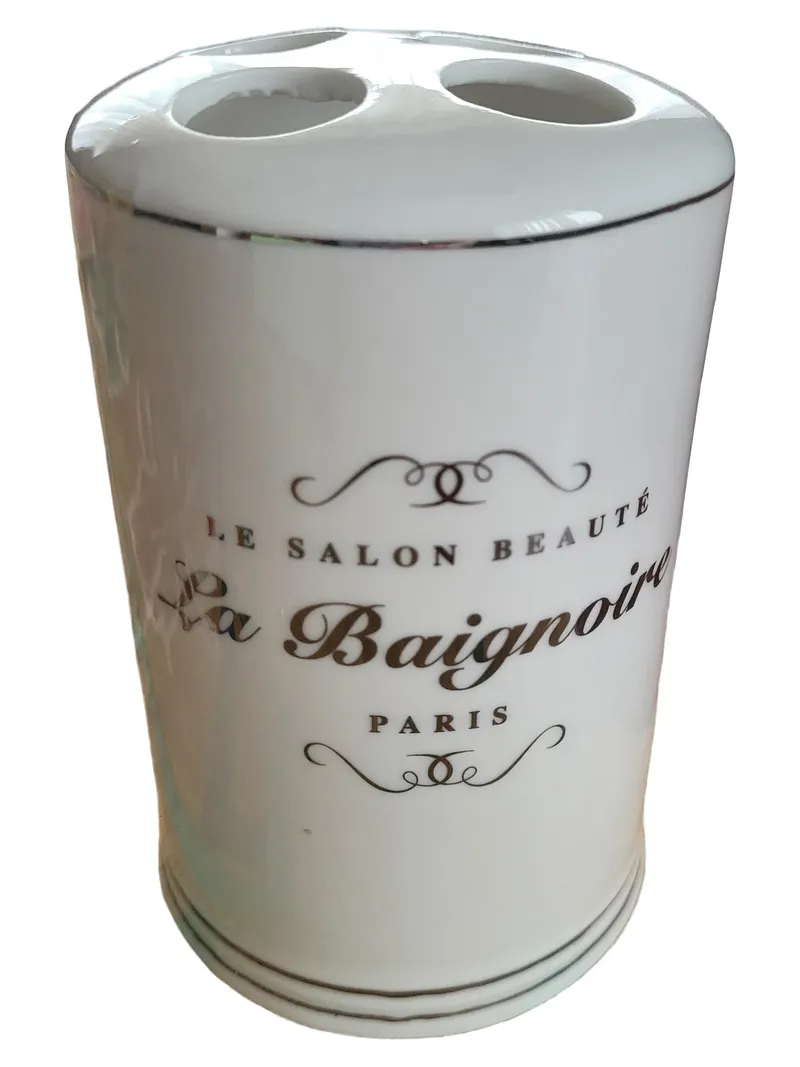 BUTLERS Keramik Zahnbürstenhalter La Baignoire Paris Bad Accessoire Weiß 1