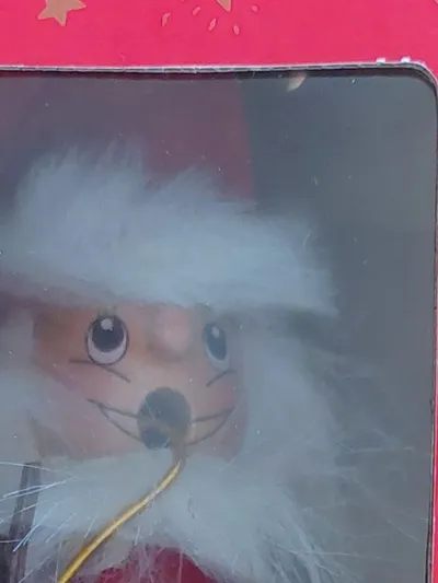 DIO Nussknacker Weihnachten Holz Figur Rot Fellbesatz 20cm