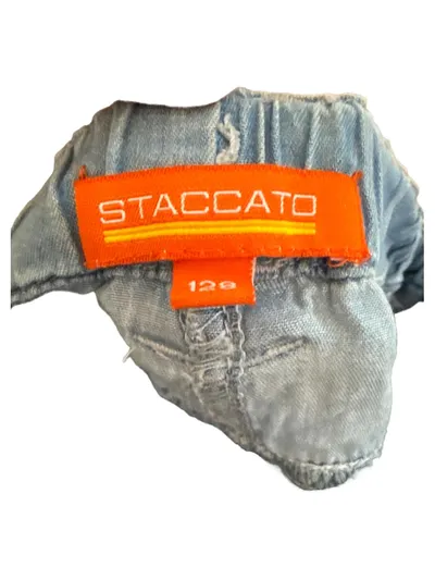 STACCATO Mädchen Jeans Shorts Gr. 128 Blau Stickerei Baumwolle