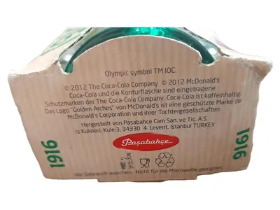 Coca-Cola McDonald's Limited Edition Glas 1916 Olympia 2012 Grün