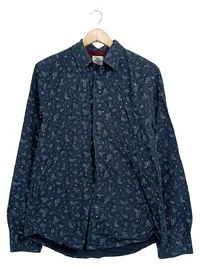Ben Sherman Hemd Herren M Paisley Muster Langarm Blau Baumwolle Casual 1