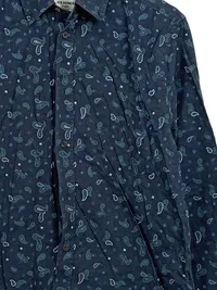 Ben Sherman Hemd Herren M Paisley Muster Langarm Blau Baumwolle Casual 4