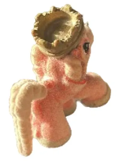 Plüschfigur Pony mit Krone Rosa Samt Miniatur Spielfigur 4,5 cm