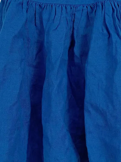 Petit Bateau Mädchen Freizeitkleid Gr. 95/98 Blau Leinen Casual