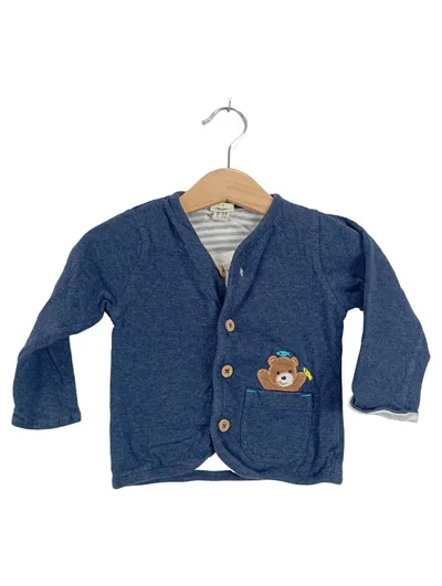 ALANA Kinder Strickjacke Langarm Meliert Baumwolle Teddy Gr. 74