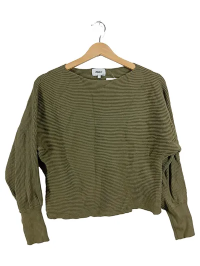 ONLY Life Damen Pullover Gr. L Oliv Rippstrick Oversized Viskose
