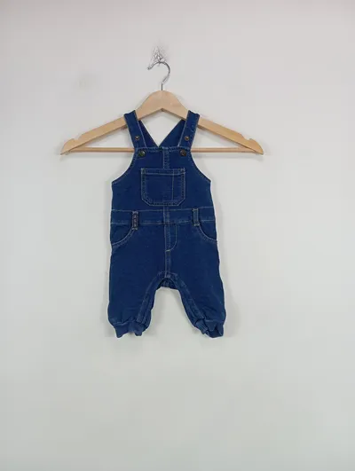 NAME IT Baby Latzhose Jeans Blau Gr. 1-2 Monate Mädchen Jungen Casual