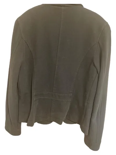 CECIL Damen Blazer Baumwolle Casual Uni Schwarz Gr. 38 M Langarm
