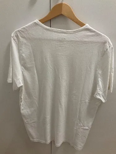 BOSS Herren T-Shirt Weiß Gr. XL Basic Baumwolle Logo Kurzarm