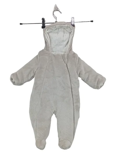 LITTLE Baby Schlafanzug Strampler Gr. 56 Beige Komfortabel Kapuze Kinder