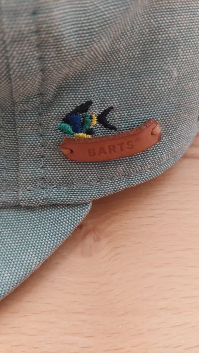 BARTS Kinder Cap Gr. 53 Grün Fischmuster Stickerei Baumwolle Polyester