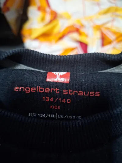 Engelbert Strauss Sweatshirt Kinder Gr. 134/140 Schwarz Logo Stickerei