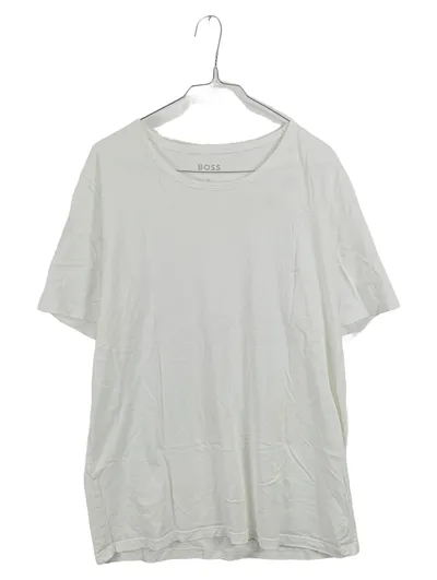 BOSS Herren T-Shirt Weiß Gr. XL Basic Baumwolle Rundhals Logo