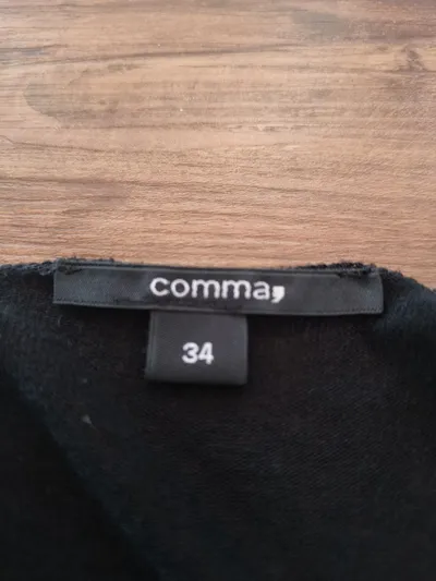 comma Damen Strickjacke Gr. 34 XS Schwarz Viskose Cardigan Offen Langarm Casual