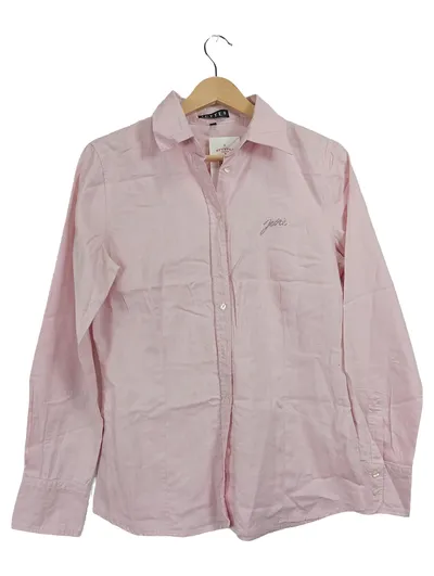 JETTE Damen Bluse Langarm Rosa Gr. 38 Baumwolle Strass Logo