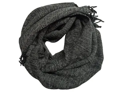 WE Fashion Schal Grau Meliert Fransen Winterschal 160x40 cm Herren