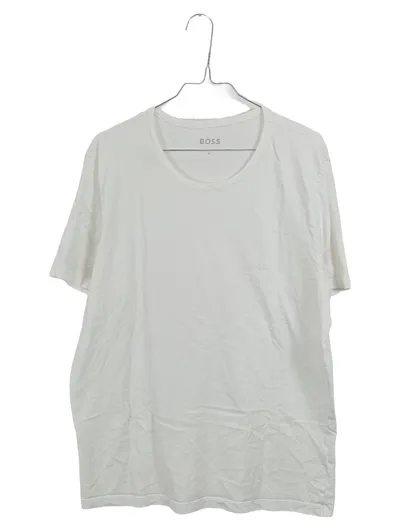 BOSS Herren T-Shirt Weiß Basic Rundhals Gr. XL Baumwolle