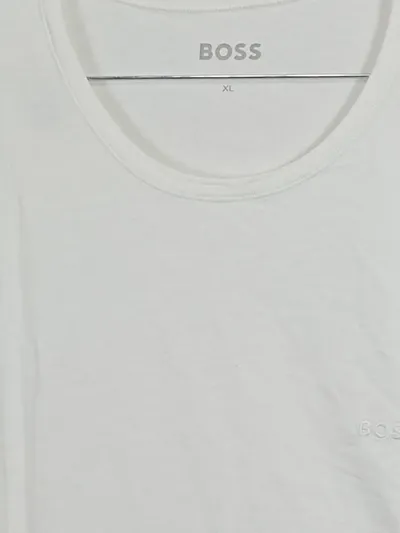 BOSS Herren T-Shirt Weiß Basic Rundhals Gr. XL Baumwolle