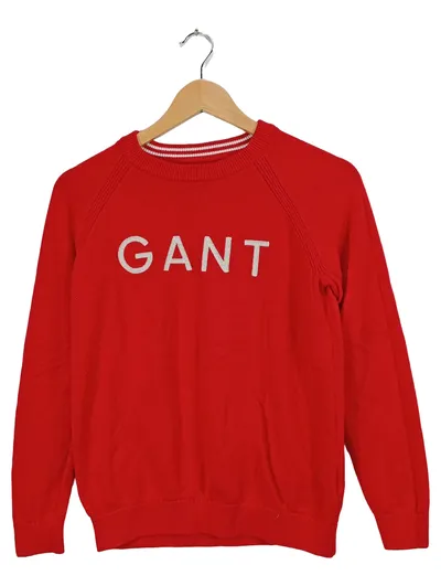 GANT Damen Pullover Rot Gr. XS Baumwolle Logo Strickpullover