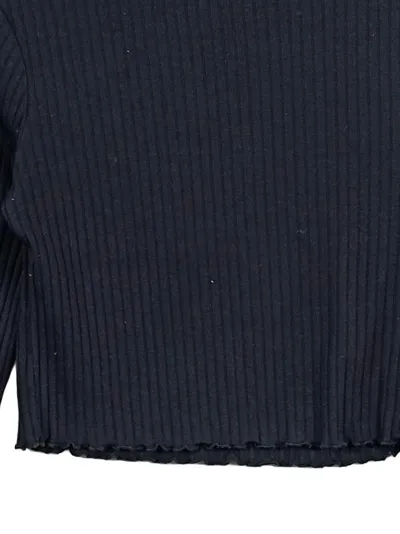 NA-KD Damen Crop Top Rippstrick Glockenärmel Schwarz Gr. 36/S