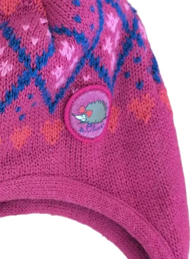s.Oliver Kinder Mütze Strickmütze Bommel Ohrenklappen Pink Norweger