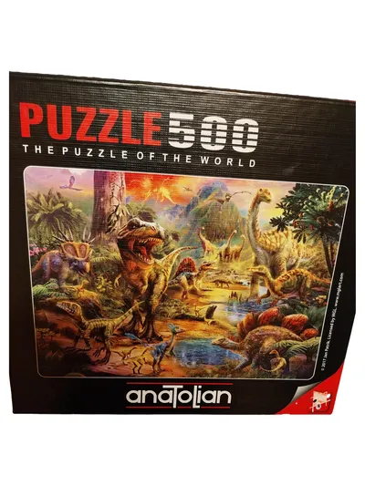 Anatolian Puzzle 500 Teile Dinosaurier Urzeit Landschaft Vulkan Prähistorisch