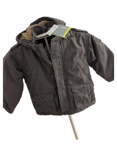 MEXX Baby Winterjacke Parka Kapuze Gr. 74 grau gefüttert NEU
