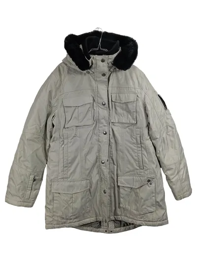 Wellensteyn Damen Parka Winterjacke Gr. XL Beige Fellkragen Outdoor