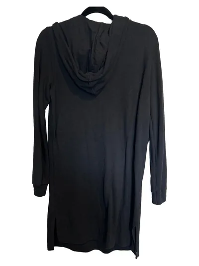 Bench Damen Kapuzenkleid Hoodie Longpullover Gr. 40/42 Schwarz Modal Mix Logo