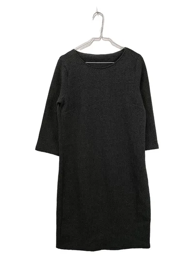 ONLY Businesskleid Damen Gr. 38/M Grau Strukturmuster 3/4-Arm
