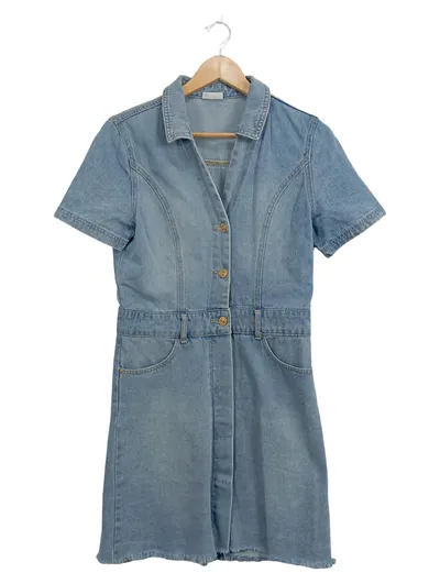 Noisy May Jeanskleid Damen Gr. 38/M Kurzarm Blau Casual Denim