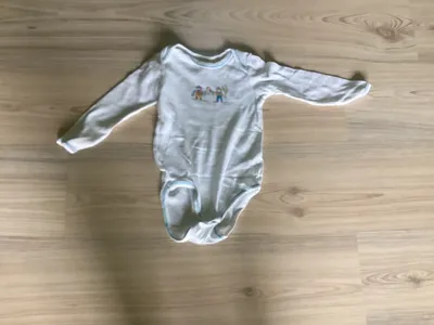 ALANA Baby Body Langarm Baumwolle Tiermotiv Weiß Gr. 92